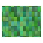 Green Blocks Pattern Backdrop Double Sided Flano Blanket (Large)  80 x60  Blanket Front