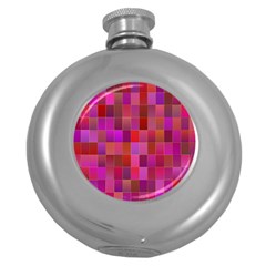 Shapes Abstract Pink Round Hip Flask (5 Oz) by Nexatart