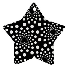 Dot Dots Round Black And White Star Ornament (two Sides)