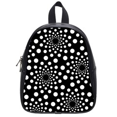 Dot Dots Round Black And White School Bags (small)  by Nexatart