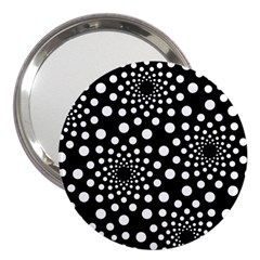 Dot Dots Round Black And White 3  Handbag Mirrors
