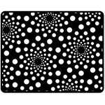 Dot Dots Round Black And White Double Sided Fleece Blanket (Medium)  58.8 x47.4  Blanket Back