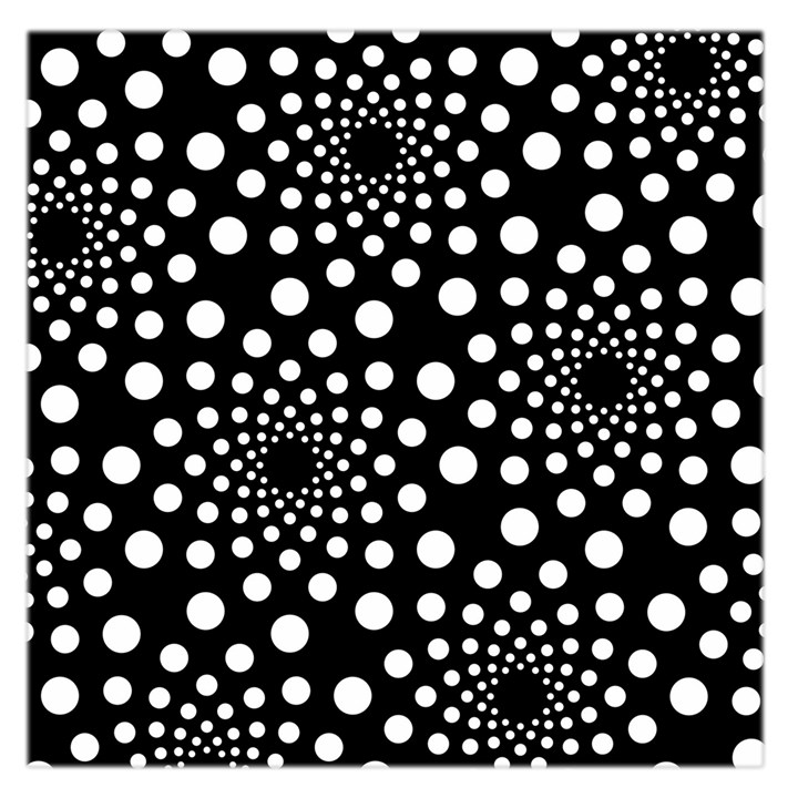 Dot Dots Round Black And White Large Satin Scarf (Square)