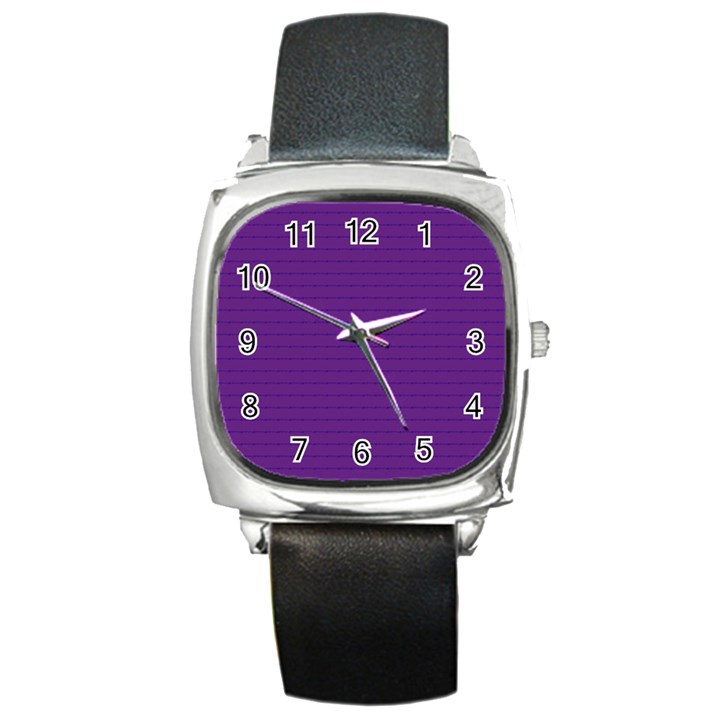 Pattern Violet Purple Background Square Metal Watch