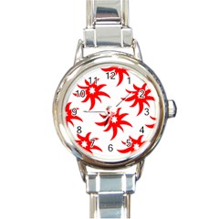 Star Figure Form Pattern Structure Round Italian Charm Watch