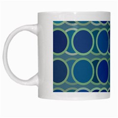 Circles Abstract Blue Pattern White Mugs by Nexatart