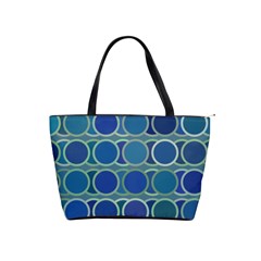 Circles Abstract Blue Pattern Shoulder Handbags by Nexatart
