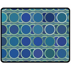 Circles Abstract Blue Pattern Fleece Blanket (medium)  by Nexatart