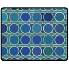 Circles Abstract Blue Pattern Double Sided Fleece Blanket (medium) 