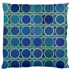 Circles Abstract Blue Pattern Standard Flano Cushion Case (one Side) by Nexatart