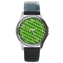 Dragon Scale Scales Pattern Round Metal Watch by Nexatart