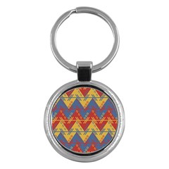 Aztec Traditional Ethnic Pattern Key Chains (round)  by Nexatart