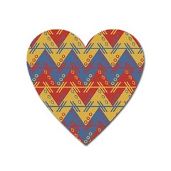 Aztec Traditional Ethnic Pattern Heart Magnet by Nexatart