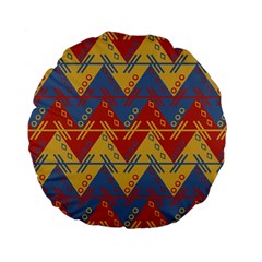 Aztec Traditional Ethnic Pattern Standard 15  Premium Flano Round Cushions