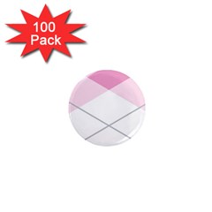 Tablecloth Stripes Diamonds Pink 1  Mini Magnets (100 Pack)  by Nexatart