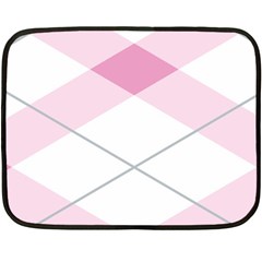 Tablecloth Stripes Diamonds Pink Double Sided Fleece Blanket (mini)  by Nexatart