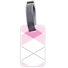 Tablecloth Stripes Diamonds Pink Luggage Tags (two Sides) by Nexatart