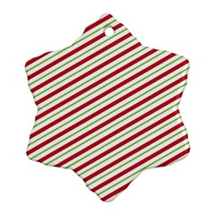 Stripes Striped Design Pattern Snowflake Ornament (two Sides) by Nexatart