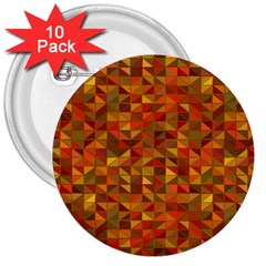 Gold Mosaic Background Pattern 3  Buttons (10 Pack)  by Nexatart