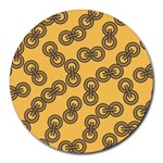 Abstract Shapes Links Design Round Mousepads Front