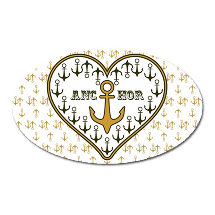 Anchor Heart Oval Magnet