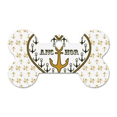 Anchor Heart Dog Tag Bone (one Side) by Nexatart