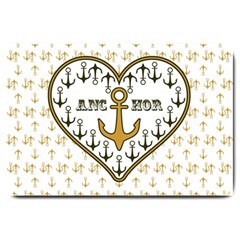 Anchor Heart Large Doormat  by Nexatart