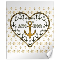 Anchor Heart Canvas 11  x 14  