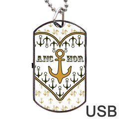 Anchor Heart Dog Tag Usb Flash (one Side)