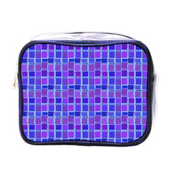 Background Mosaic Purple Blue Mini Toiletries Bags by Nexatart