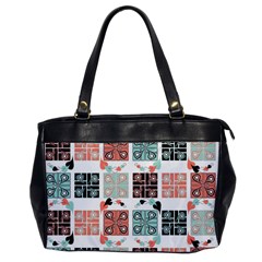 Mint Black Coral Heart Paisley Office Handbags