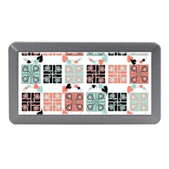 Mint Black Coral Heart Paisley Memory Card Reader (mini) by Nexatart