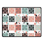 Mint Black Coral Heart Paisley Double Sided Fleece Blanket (Small)  45 x34  Blanket Front