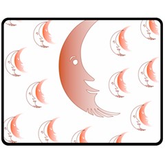 Moon Moonface Pattern Outlines Double Sided Fleece Blanket (medium) 