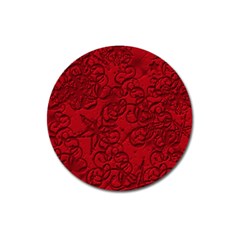 Christmas Background Red Star Magnet 3  (round) by Nexatart