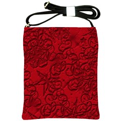 Christmas Background Red Star Shoulder Sling Bags by Nexatart