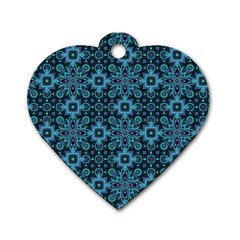 Abstract Pattern Design Texture Dog Tag Heart (two Sides) by Nexatart