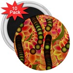 Abstract Background Digital Green 3  Magnets (10 pack)  Front