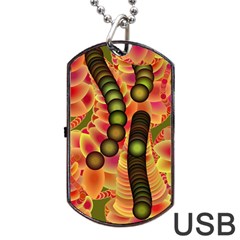 Abstract Background Digital Green Dog Tag Usb Flash (two Sides)