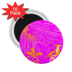 Spring Tropical Floral Palm Bird 2 25  Magnets (10 Pack) 