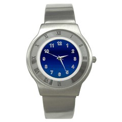 Blue Dot Stainless Steel Watch by PhotoNOLA