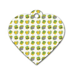 St Patrick S Day Background Symbols Dog Tag Heart (Two Sides)