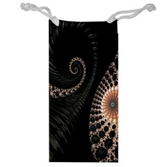 Fractal Black Pearl Abstract Art Jewelry Bag by Nexatart