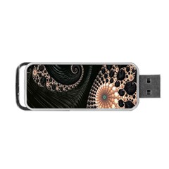 Fractal Black Pearl Abstract Art Portable Usb Flash (one Side) by Nexatart