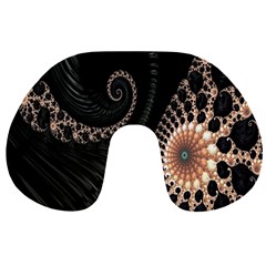 Fractal Black Pearl Abstract Art Travel Neck Pillows