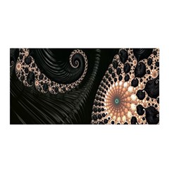 Fractal Black Pearl Abstract Art Satin Wrap by Nexatart
