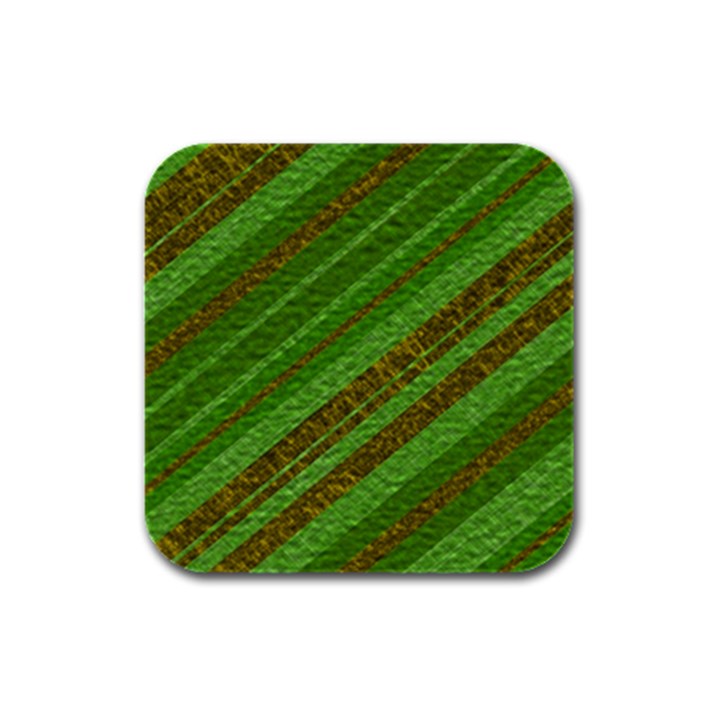 Stripes Course Texture Background Rubber Square Coaster (4 pack) 