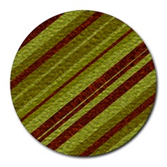 Stripes Course Texture Background Round Mousepads by Nexatart
