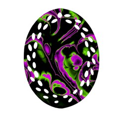 Glowing Fractal B Ornament (oval Filigree) by Fractalworld