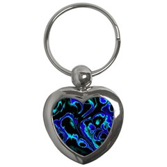 Glowing Fractal C Key Chains (heart)  by Fractalworld